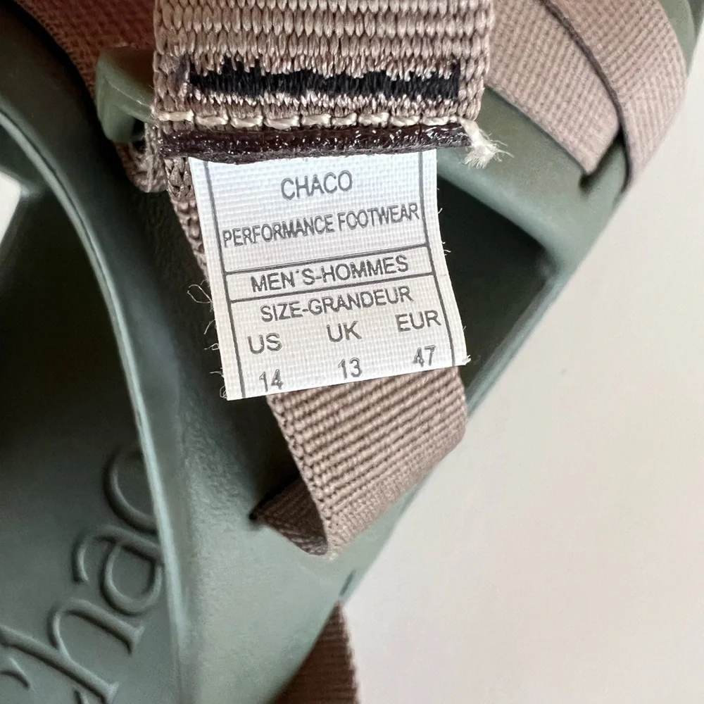 Chaco Men’s Chillos Slip On Sport Slide Sandal in Moss Green, size 14